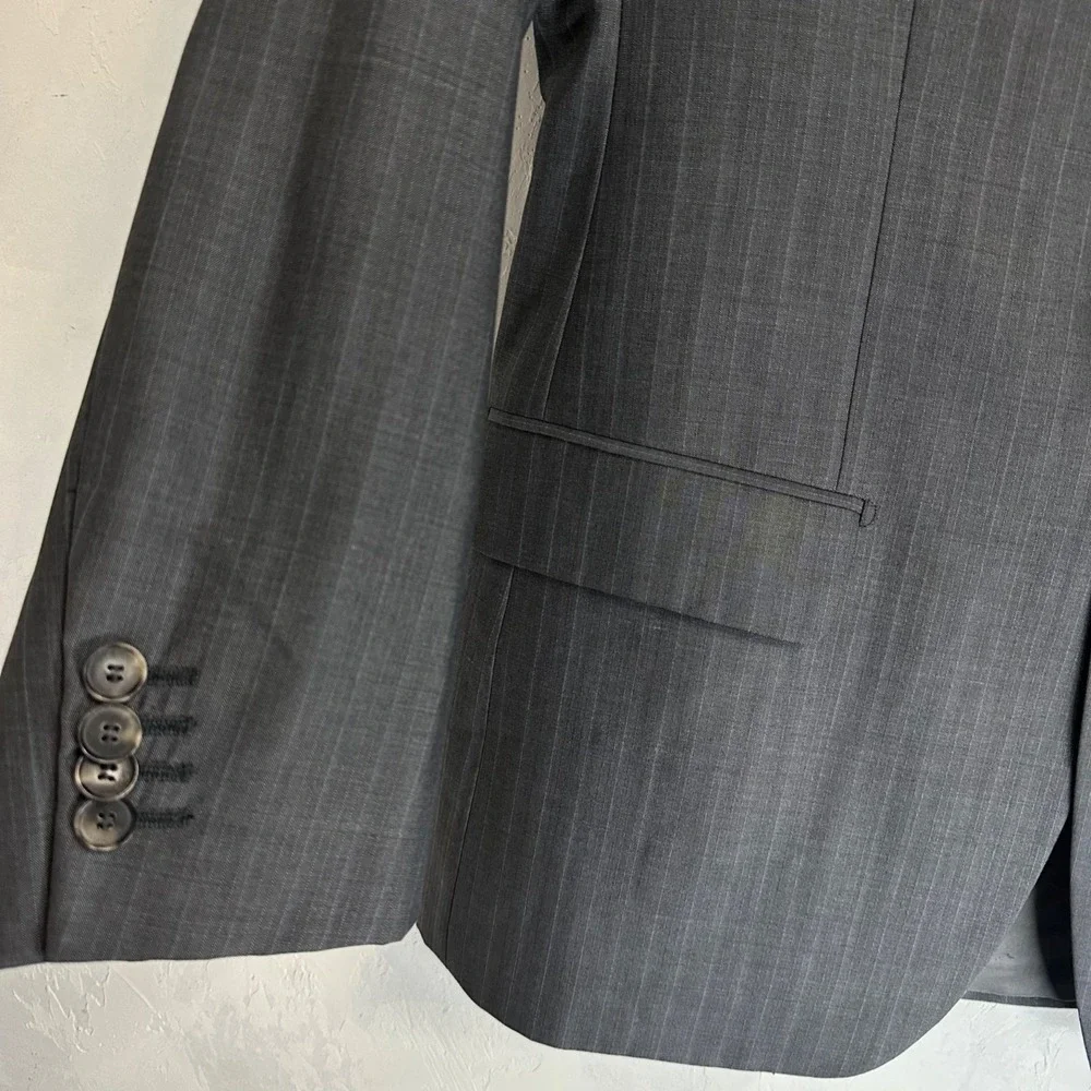 Hugo Boss Foster Super 130 Slim Fit Blazer Suit Men's Size 40 Gray Three Button